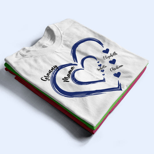 Lofaris Personalized Mom Grandma Sweethearts Name T-Shirt