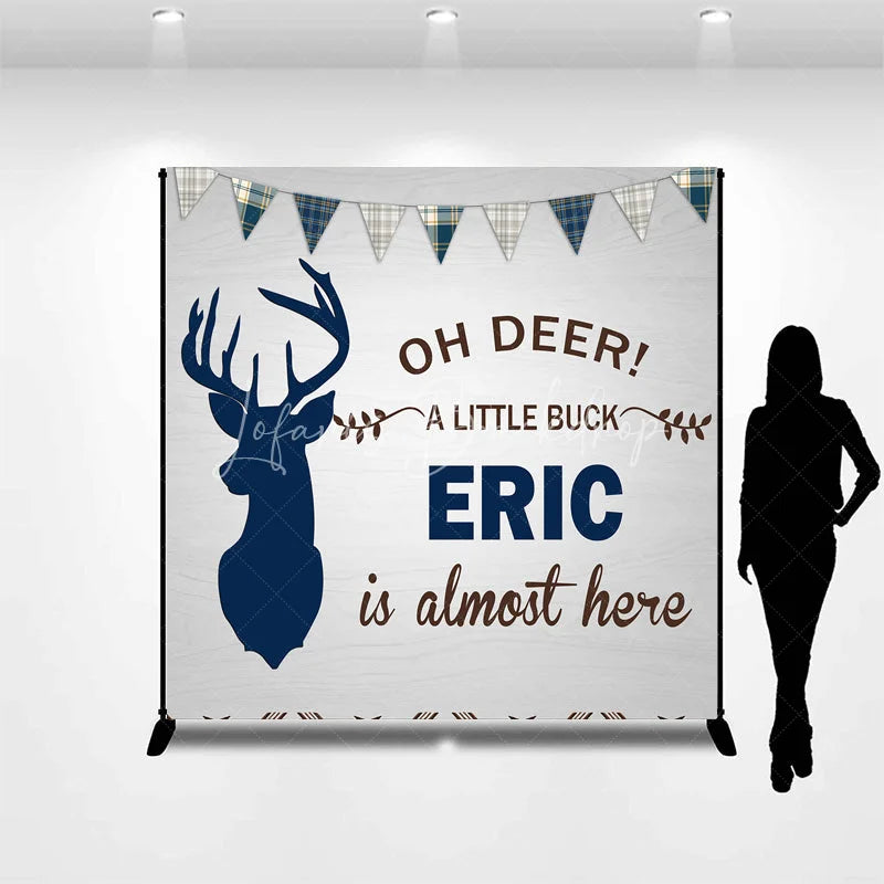 Lofaris Personalized Oh Deer Baby Shower Backdrop A Little Buck is Almost Here Woodland Theme for Boy