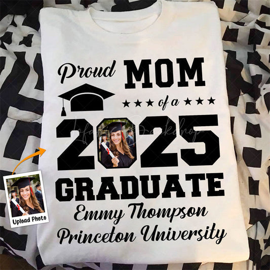 Lofaris Personalized Photo Graduation Proud Mom Tshirts