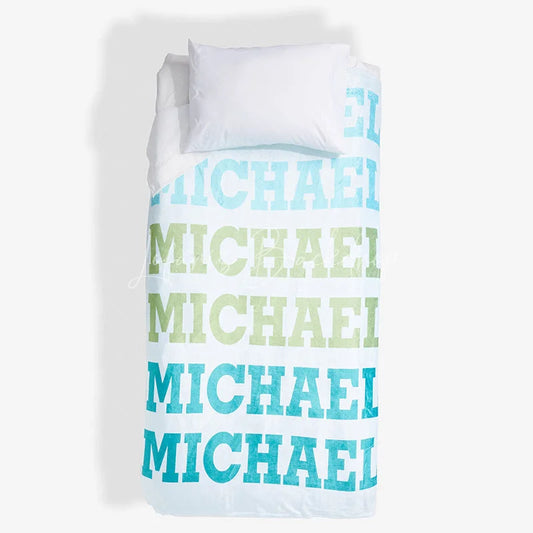 Lofaris Personalized Repeating Name Blanket for kids Custom with Pink and Blue Decor Swaddle