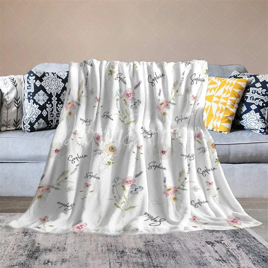 Lofaris Personalized Santa Claus Christmas Blanket with Custom Name Cute Father Fun Red Holiday Xmas Gift