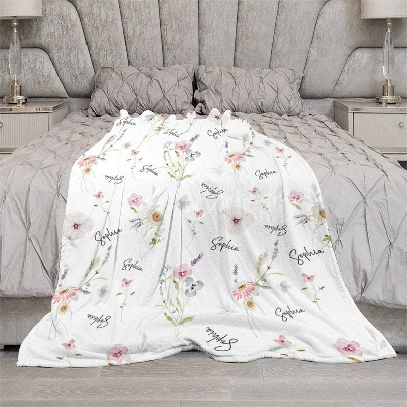 Lofaris Personalized Santa Claus Christmas Blanket with Custom Name Cute Father Fun Red Holiday Xmas Gift