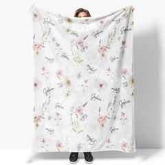 Lofaris Personalized Santa Claus Christmas Blanket with Custom Name Cute Father Fun Red Holiday Xmas Gift