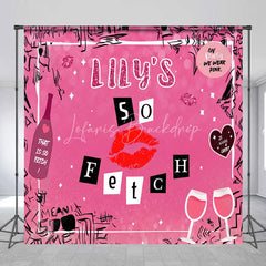 Lofaris Personalized So Fetch Pink Y2K Birthday Backdrop Custom Name Mean Girls Theme Party Banner