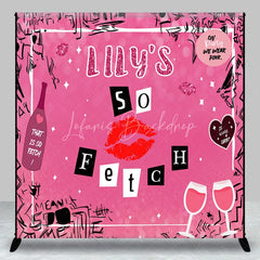 Lofaris Personalized So Fetch Pink Y2K Birthday Backdrop Custom Name Mean Girls Theme Party Banner