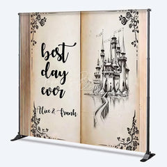 Lofaris Personalized Storybook Castle Wedding Backdrop Best Day Ever Fairy Tale Marriage Party Decoration