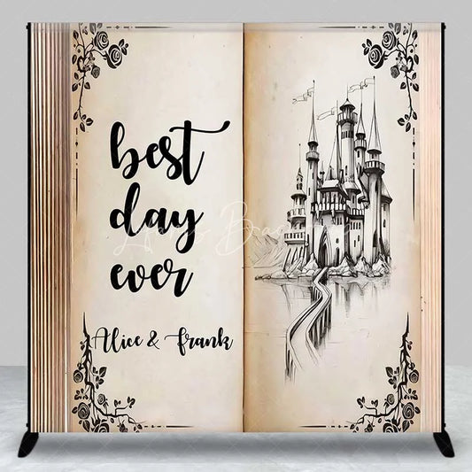 Lofaris Personalized Storybook Castle Wedding Backdrop Best Day Ever Fairy Tale Marriage Party Decoration
