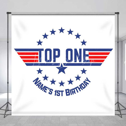 Lofaris Personalized Top One Pilot Birthday Backdrop Maverick Style First Wings Party Decoration