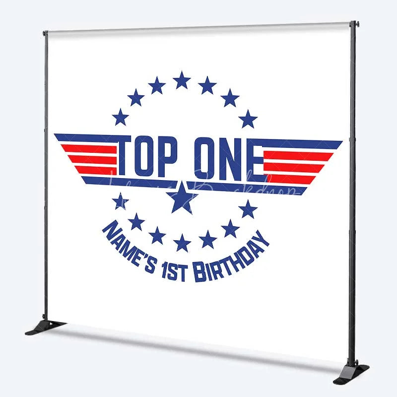 Lofaris Personalized Top One Pilot Birthday Backdrop Maverick Style First Wings Party Decoration