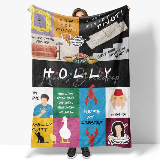 Lofaris Personalized TV Show Theme Blanket Custom Name Comedy Series Coffee Shop Lobster Couch Gift