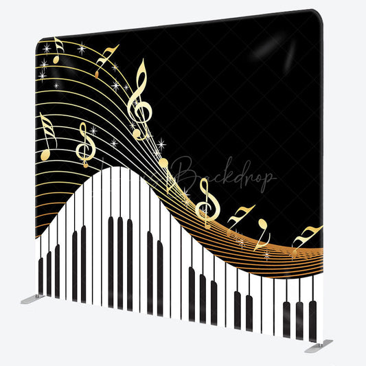Lofaris Piano Keys Musical Party Square Tension Backdrop