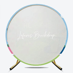 Lofaris Pink and Blue Golf Theme Gender Reveal Round Backdrop Featuring He or She What Will Baby Be for Shower Party