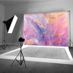 Lofaris Pink and Purple Marble Photography Backdrop Elegant Gold Glitter Texture for Party Decor