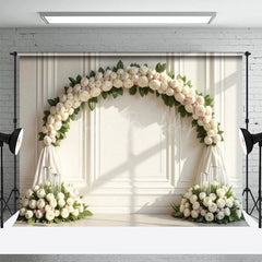 Lofaris Pink And White Floral Arch Sweet Wedding Backdrop