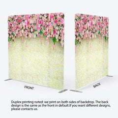 Lofaris Pink and White Rose Flower Wall Double Sided Backdrop Wedding Baby Shower Bridal Party Photo Booth Decor