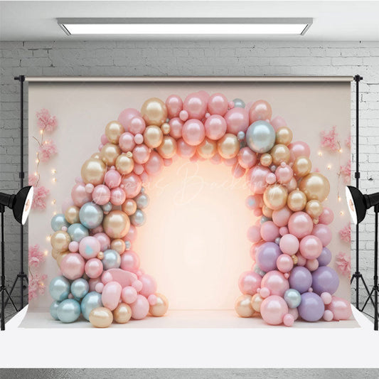 Lofaris Pink Balloon Garland Arch Wall Cake Smash Backdrop
