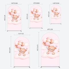 Lofaris Pink Balloon Sweet Teddy Baby Shower Arch Backdrop