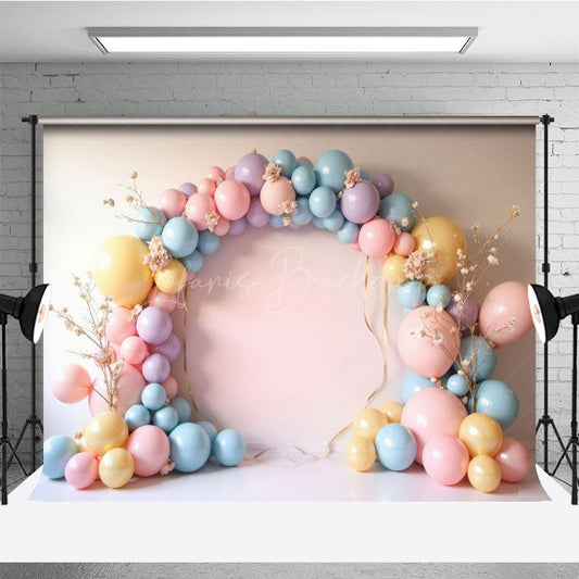 Lofaris Pink Balloons Garland Birthday Cake Smash Backdrop