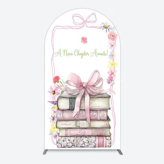 Lofaris Pink Book New Chapter Awaits Baby Shower Arch Backdrop