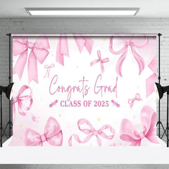Lofaris Pink Bow Tie Class of 2025 Congrats Grad Backdrop