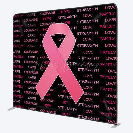 Lofaris Pink Breast Awareness Month Square Tension Backdrop