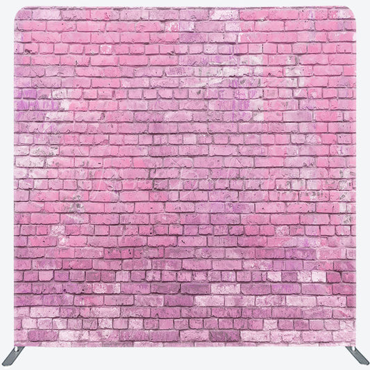Lofaris Pink Brick Wall Double-Sided Tension Fabric Backdrop for Chic Party Decor Urban Loft Style Photo Booth