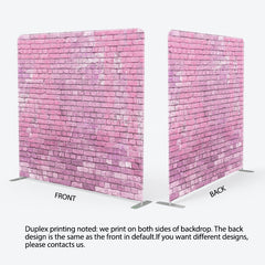 Lofaris Pink Brick Wall Double-Sided Tension Fabric Backdrop for Chic Party Decor Urban Loft Style Photo Booth