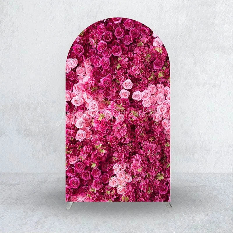 Lofaris Pink Carnation Floral Wall Arch Backdrop 3D Flowers Photo Prop Elegant Wedding Bridal Shower Decor