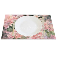 Lofaris Pink Cherry Blossom Bunny Set of 4 Placemats Spring Floral Rabbit Table Mats for Dining Room