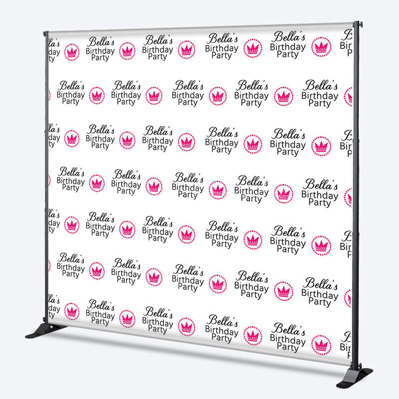 Lofaris Pink Crown Custom Birthday Step And Repeat Banner