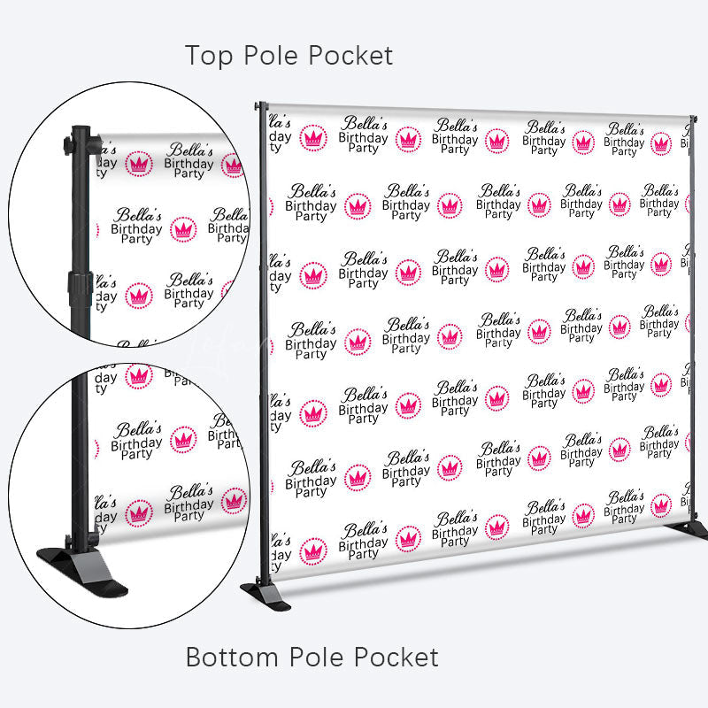 Lofaris Pink Crown Custom Birthday Step And Repeat Banner