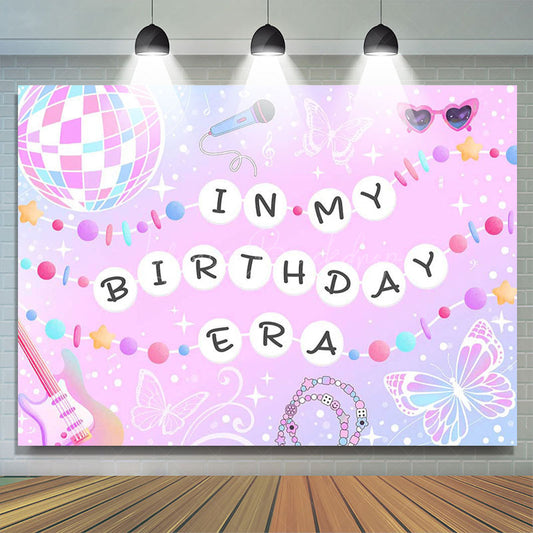 Lofaris Pink Disco Ball Musical In My Birthday Era Backdrop