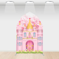 Lofaris Pink Fairy Princess Castle Barn Door Arch Backdrop