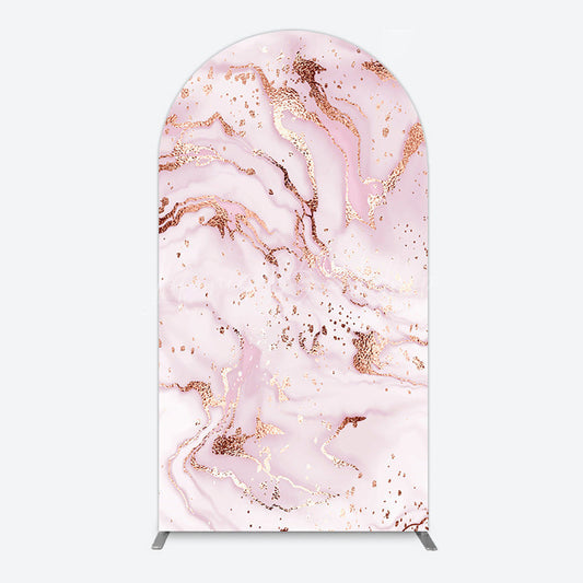 Lofaris Pink Floral Butterfly Marbled Birthday Arch Backdrop