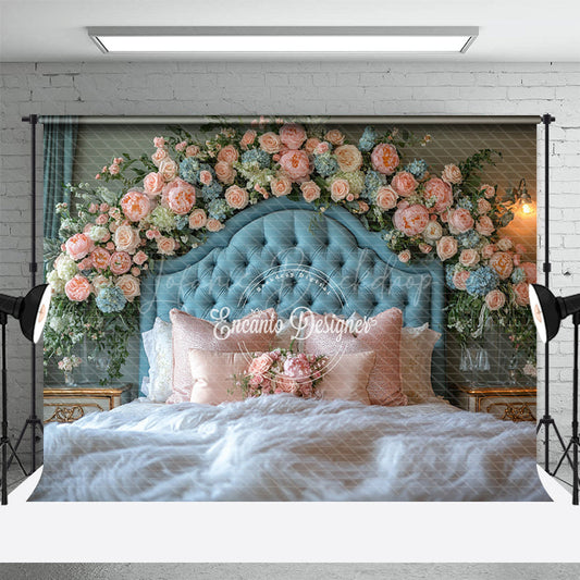 Lofaris Pink Floral Soft Curtain Elegant Headboard Backdrop
