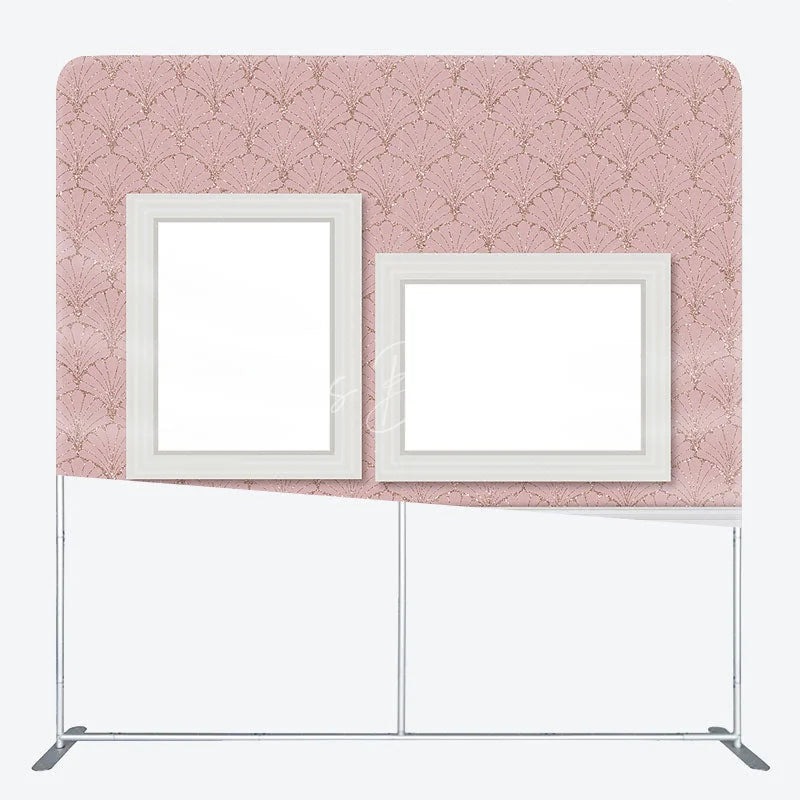 Lofaris Pink Flower Pattern Photo Wall Frame Backdrop