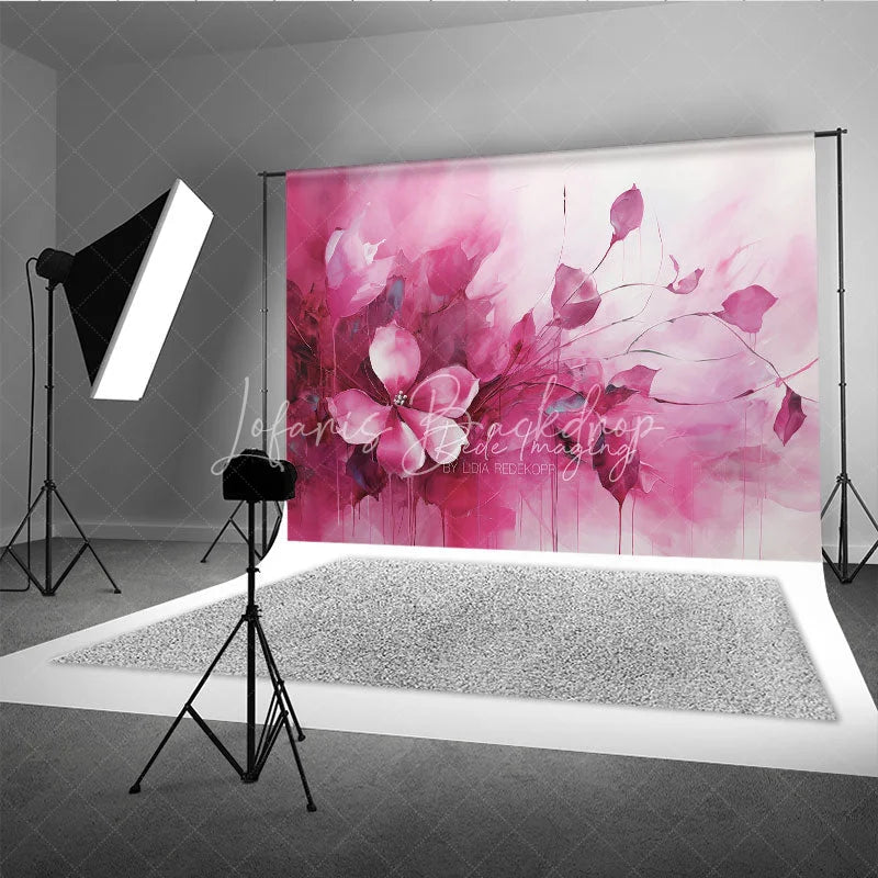 Lofaris Pink Fluid Floral Art Backdrop Magenta Abstract Ink Flower Texture Background Maternity Photography Studio Prop