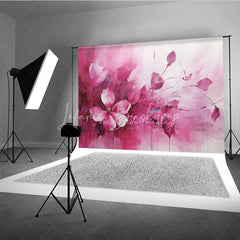 Lofaris Pink Fluid Floral Art Backdrop Magenta Abstract Ink Flower Texture Background Maternity Photography Studio Prop