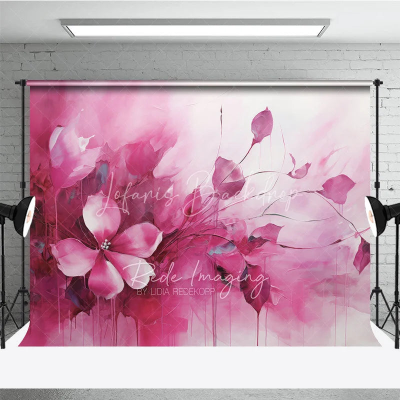 Lofaris Pink Fluid Floral Art Backdrop Magenta Abstract Ink Flower Texture Background Maternity Photography Studio Prop