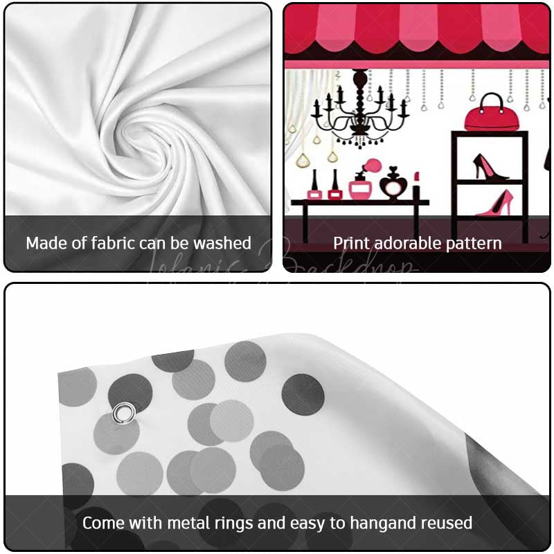 Lofaris Pink Girl Boutique Store Birthday Garage Door Banner