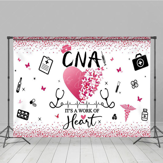Lofaris Pink Glitter A Work For Heart Happy Cna Week Backdrop