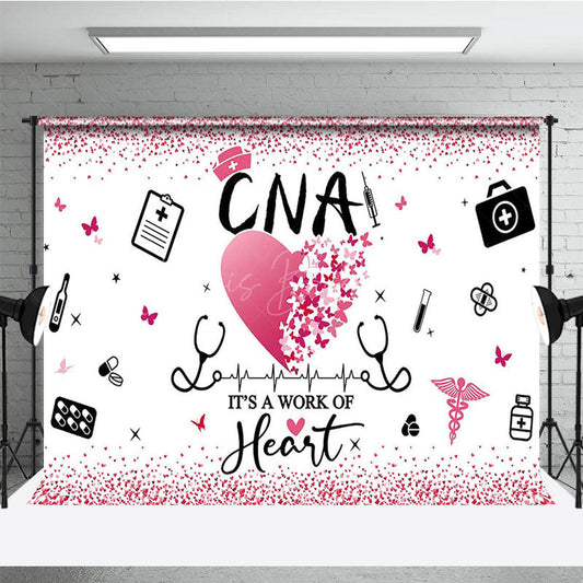 Lofaris Pink Glitter A Work For Heart Happy Cna Week Backdrop