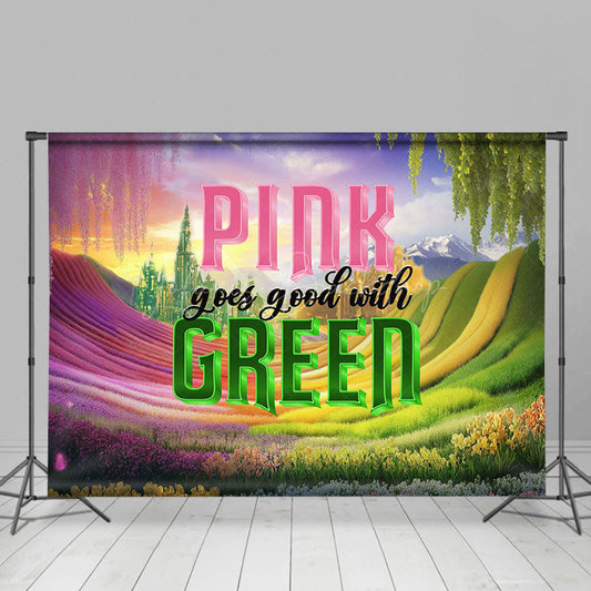 Lofaris Pink Goes Good With Green Witch Dance Party Backdrop