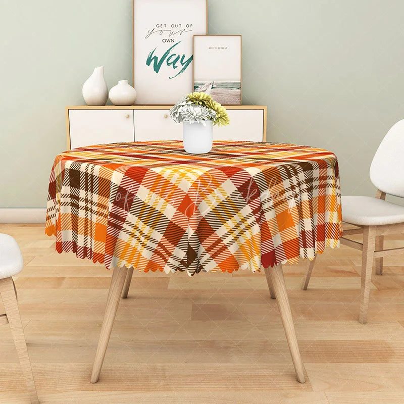 Lofaris Pink Halloween Round Tablecloth with Cute Pumpkin Bat and Ghost for Girly Spooky Party Decor