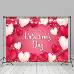 Lofaris Pink Heart Romantic Vibe Valentines Day Backdrop