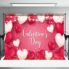 Lofaris Pink Heart Romantic Vibe Valentines Day Backdrop