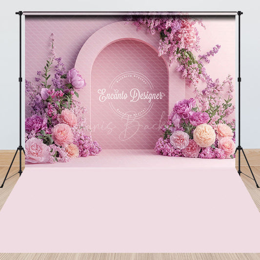 Lofaris Pink Hollow Arch Wall Floral Wedding Combo Set Backdrop