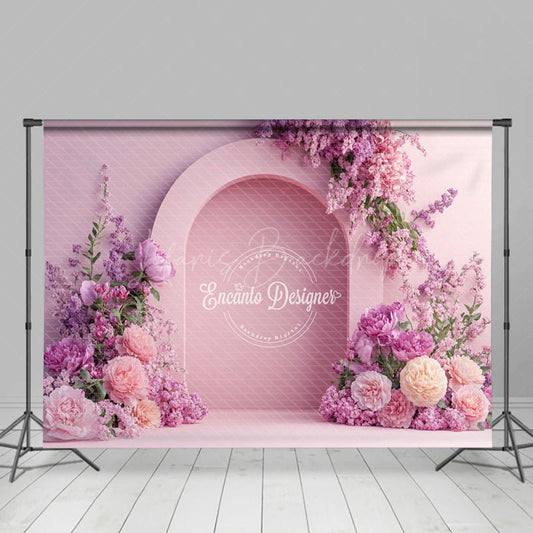 Lofaris Pink Hollow Arch Wall Floral Wedding Combo Set Backdrop