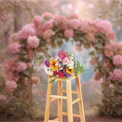 Lofaris Pink Hydrangea Floral Arch Backdrop Enchanted Forest Wedding Magical Garden Bridal Shower Photo Prop
