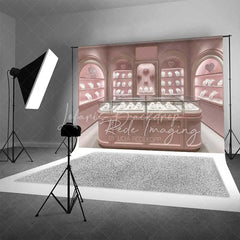 Lofaris Pink Jewelry Store Backdrop Elegant Boutique Display Romantic Photography Background for Valentine’s Day